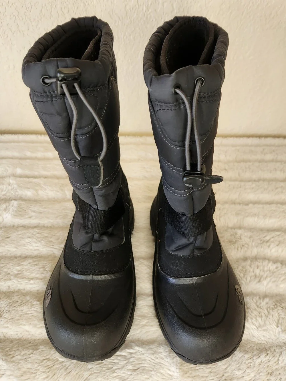 The North Face Black Winter Boot with Hook-and-Loop Strap